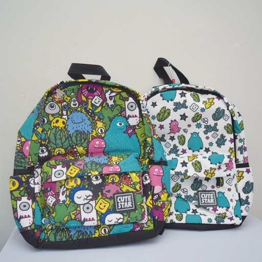 Cute Star Alien Holiday Canvas Backpack