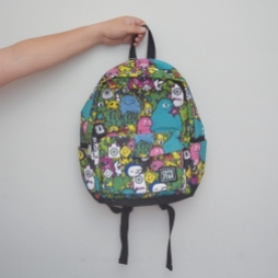 Cute Star Alien Holiday Canvas Backpack2