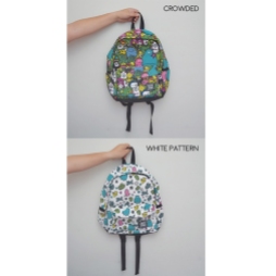Cute Star Alien Holiday Canvas Backpack8