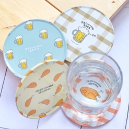 Beer and Chicken Tin Coaster Set