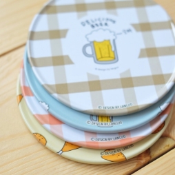 Beer and Chicken Tin Coaster Set3
