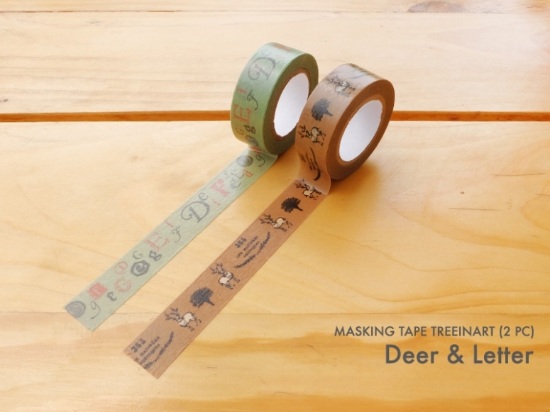 Masking Tape Treeinart Deer and Letter