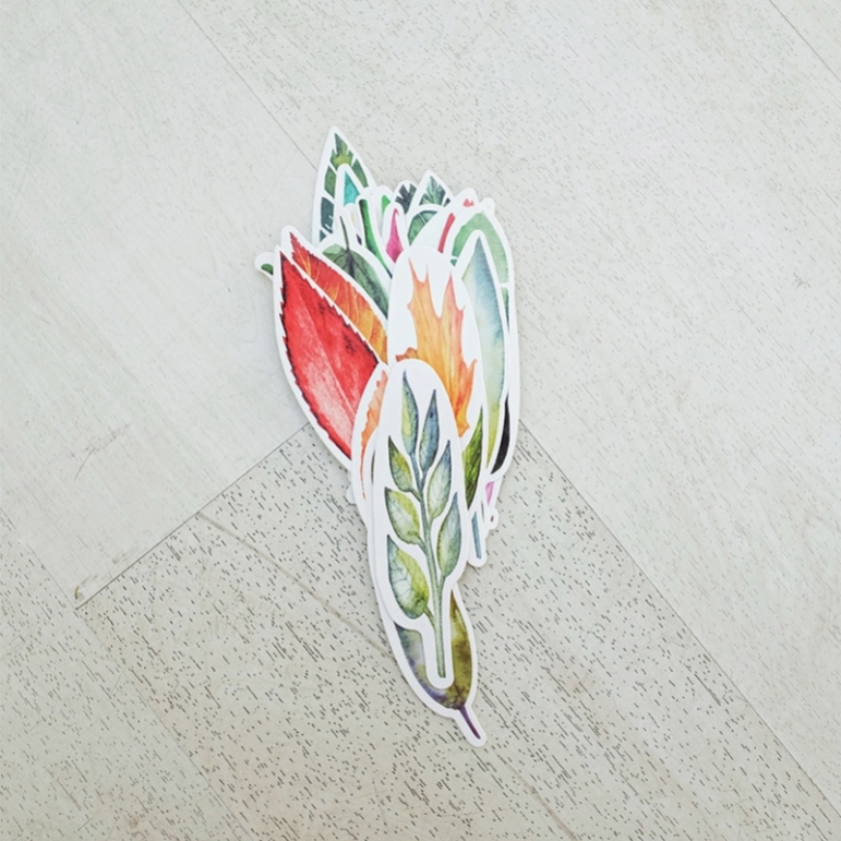 Scenery and Leaves Paper Bookmark Set