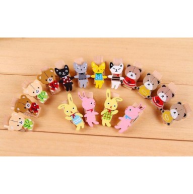 ANIMAL SERIES WOODEN CLIPS