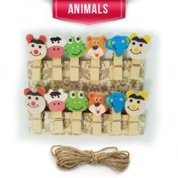 CUTE WOODEN CLIPS animals