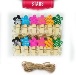 CUTE WOODEN CLIPS stars