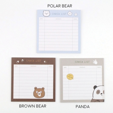 Little Bear Simple Checklist Memopad1