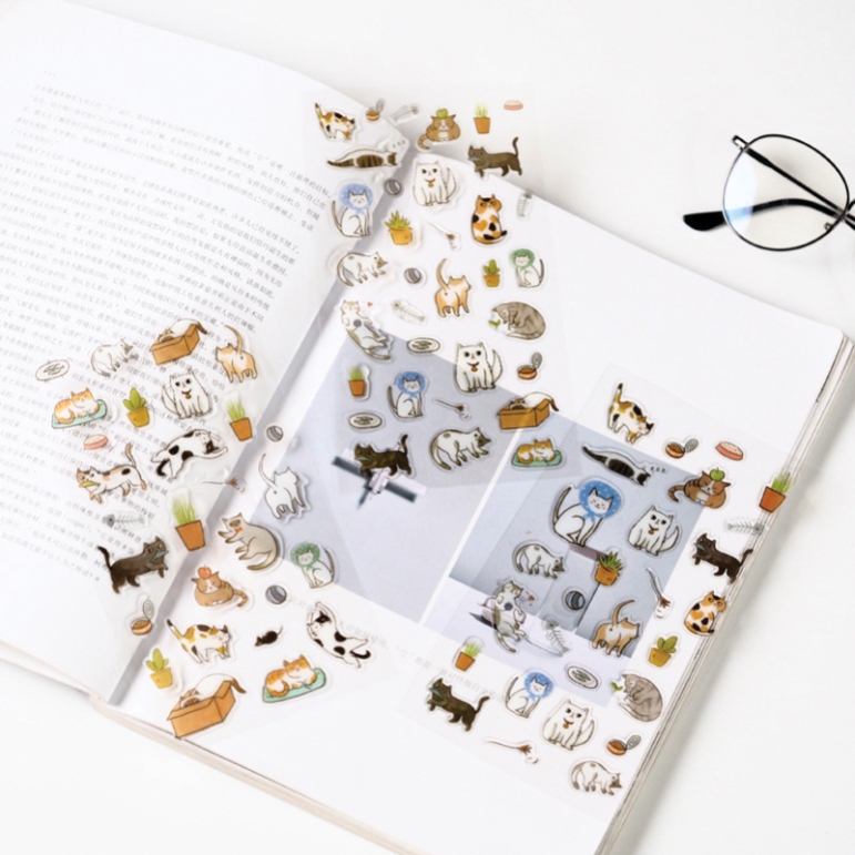 Cat Doodle Diary Deco Stickers